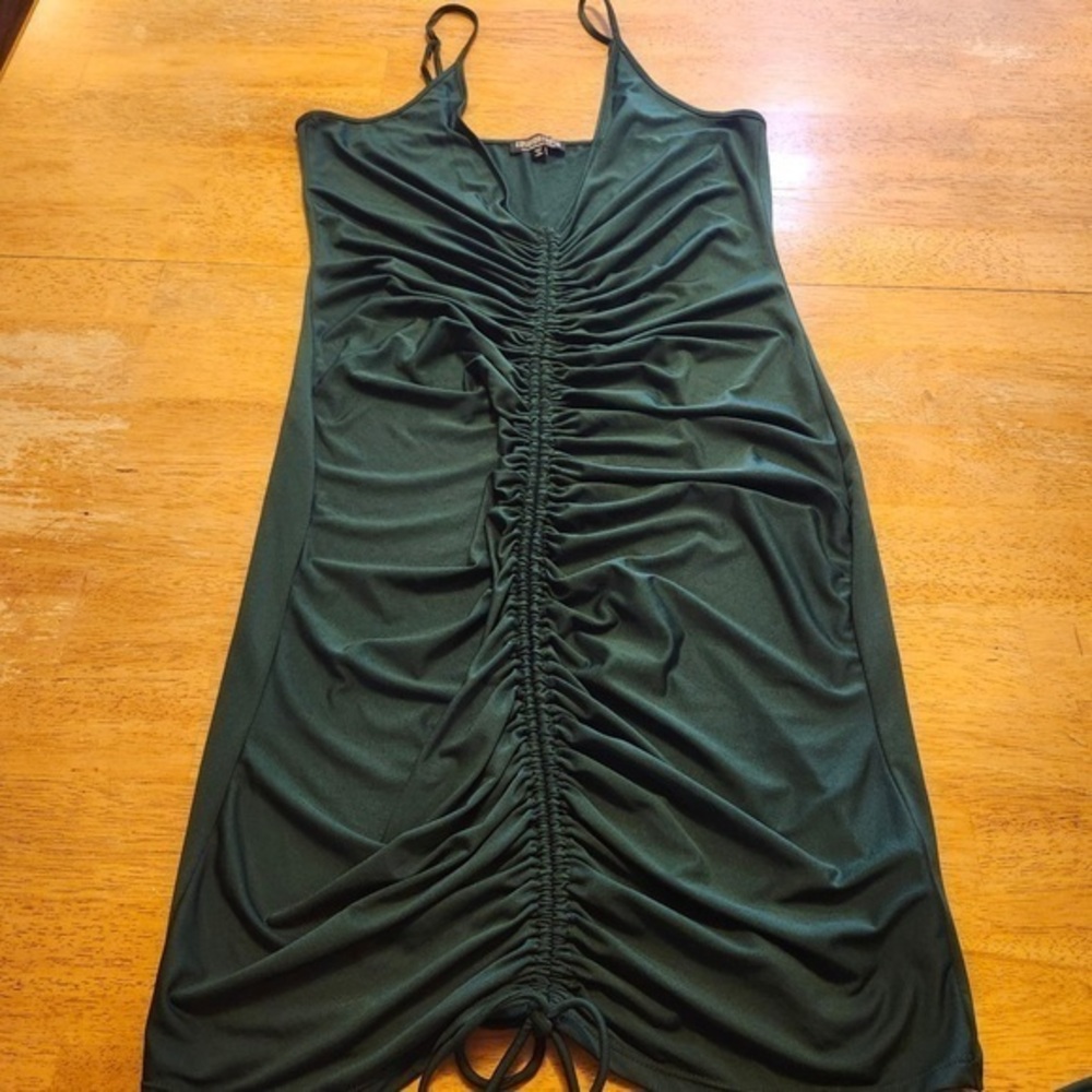 Elegant Green Ruched Fashion Nova Dress Size XL